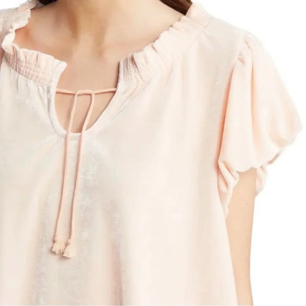 Free People | Therese Pink Velour Top | S